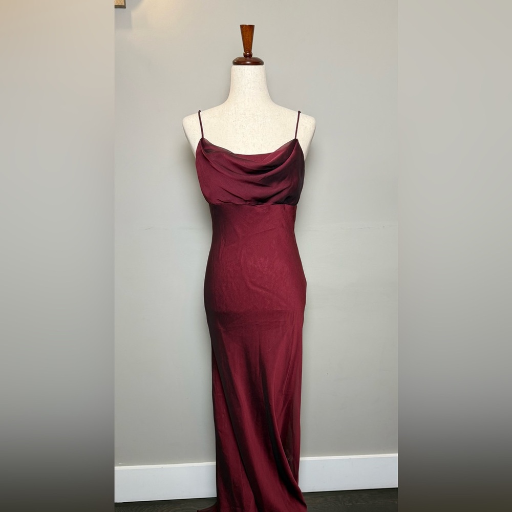 NIGHT WAY Collections Vintage 90s Burgundy Maxi Dress Size 8